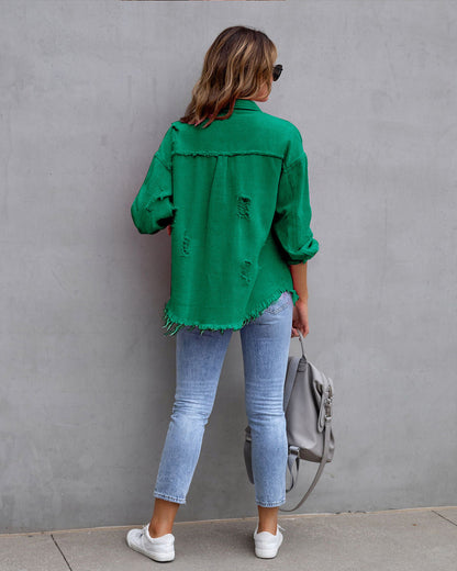 Women's Distressed Denim Jacket