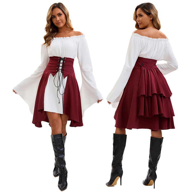 Renaissance Pirate Shirt - Medieval Halloween Costume Blouse for Women