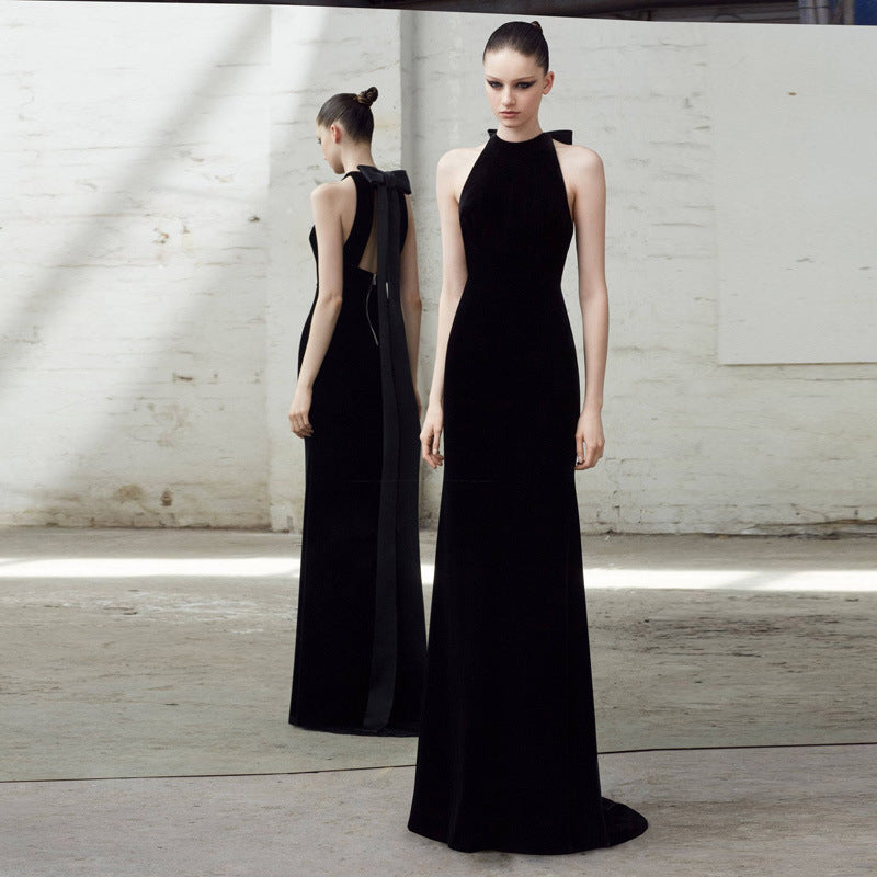 Simple Sexy Round Neck Long Mermaid Evening Dresses