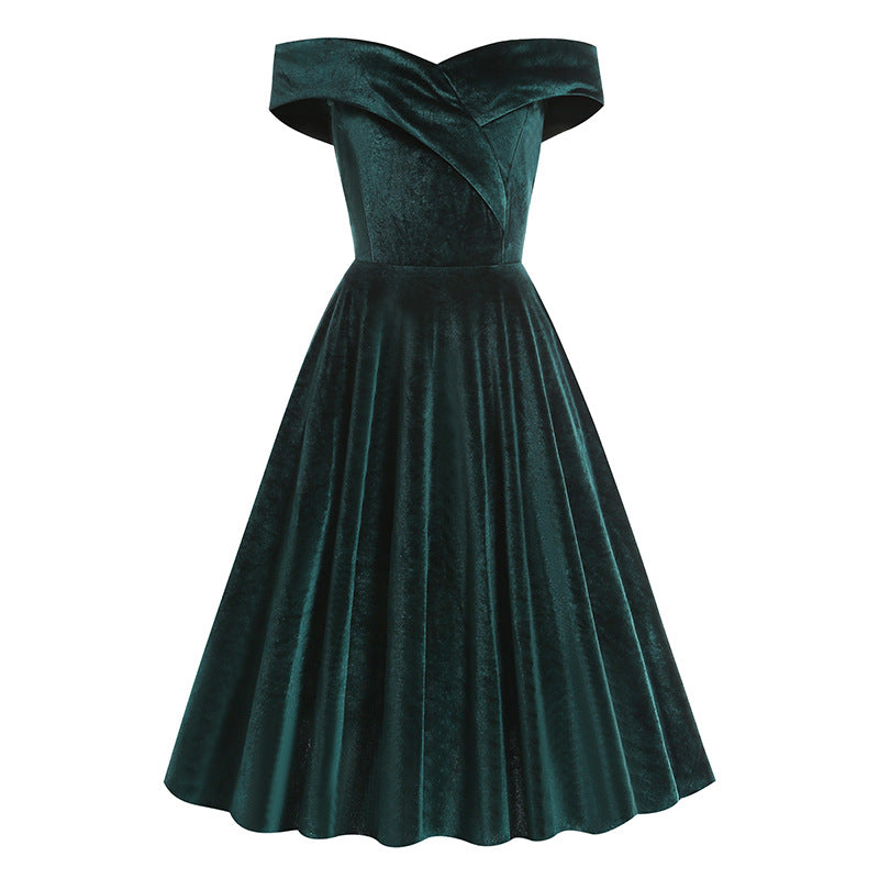Off The Shoulder Merry Christmas Dresses-Dresses-Free Shipping at meselling99