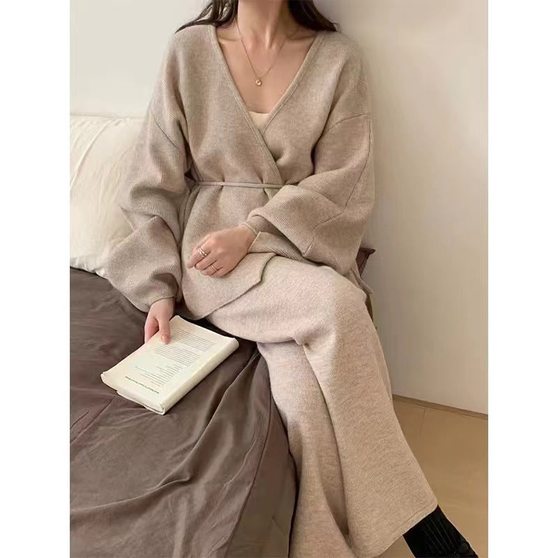 Elegant Fall Two-Piece Set: Knit Sweater & Casual Pants