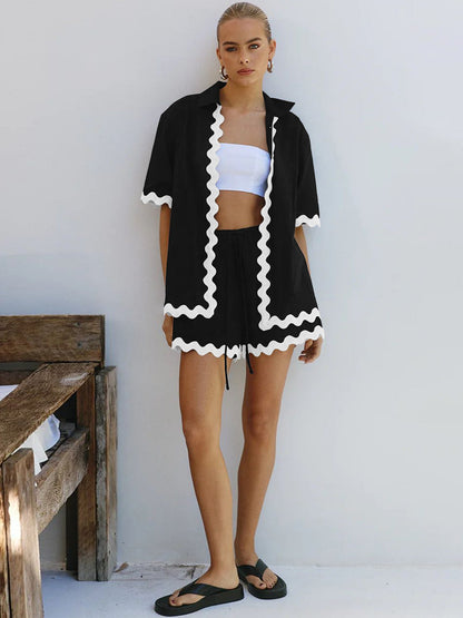 Casual Fashion Summer Two Pieces Short Suits