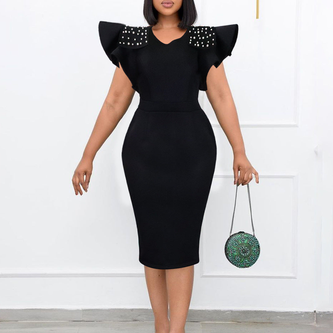 Summer Ruffled Sleeves Women Sheath Dresses-Dresses-Free Shipping at meselling99