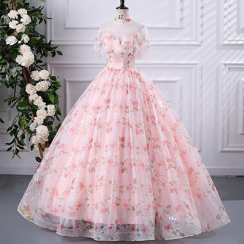 Women's Ball Gown Prom Dress with Puffy Tulle Skirt