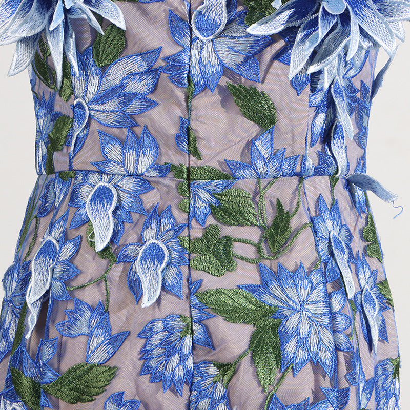 Vintage Floral Embroidered Corset Dress
