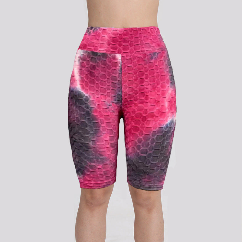 Watercolor Jacquard Tie-Dye Bubble Shorts – Yoga & Fitness 5-Inch Shorts