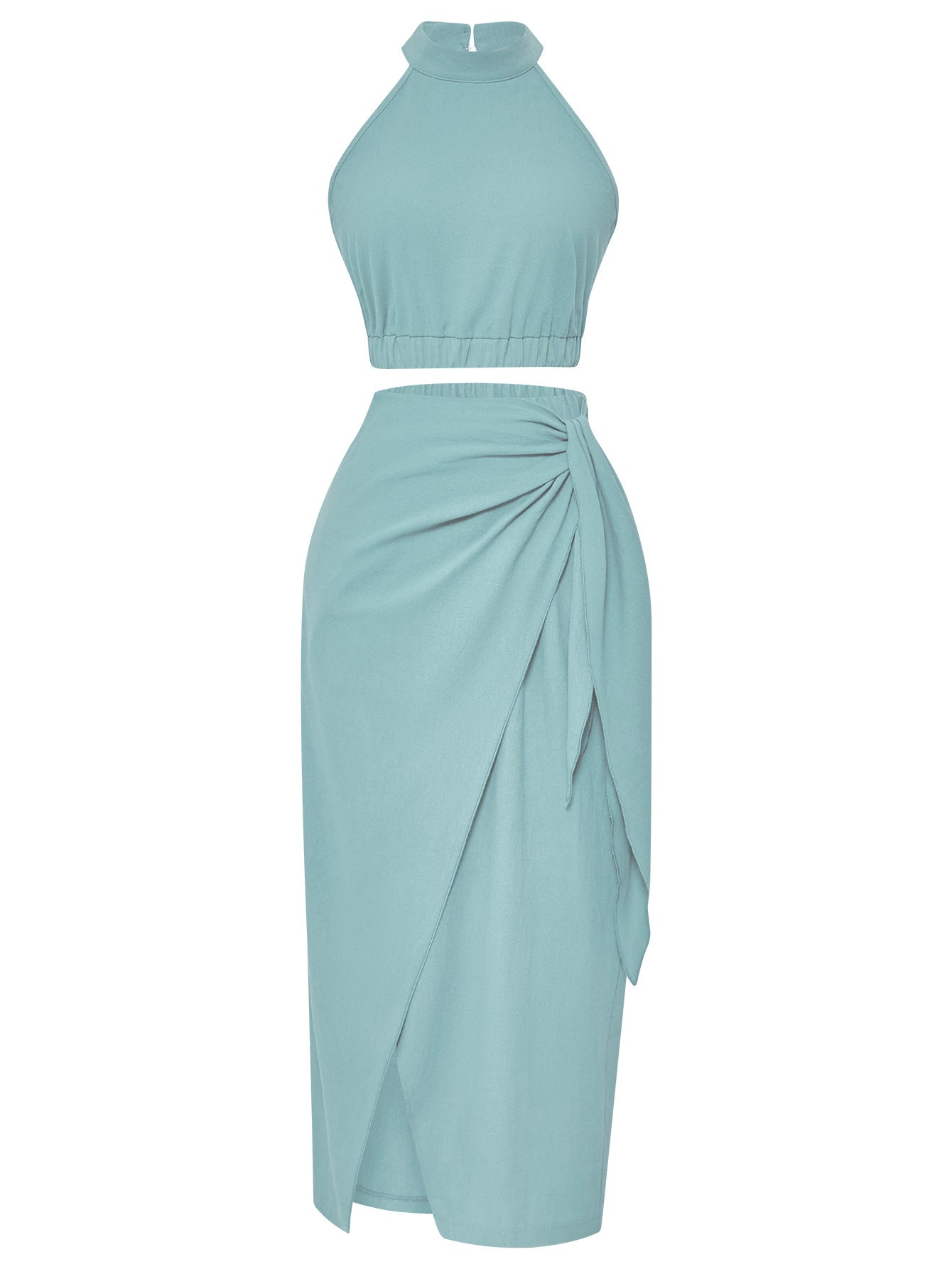 Sexy Halter Sleeves Top & Skirts Suits for Women-Dresses-Free Shipping at meselling99