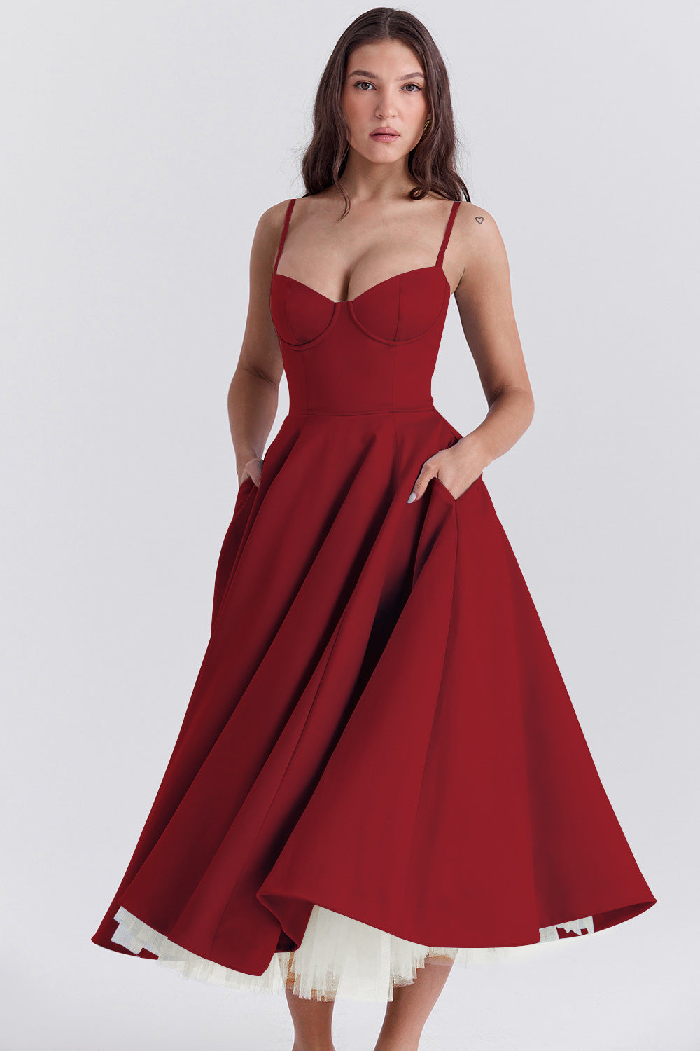 Elegant Princess Gown - French Chiffon Tiered Strapless Ball Gown Dress for Women
