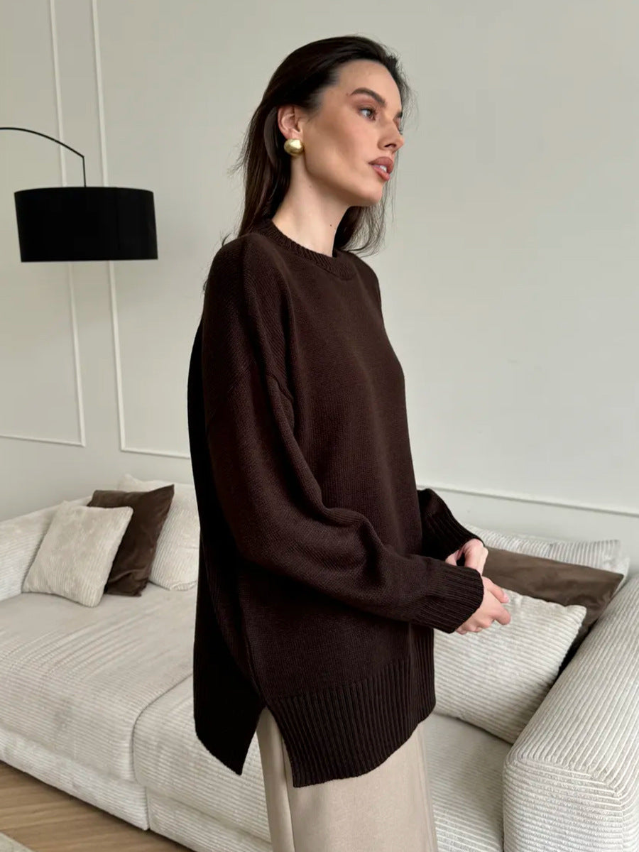 Women's Casual Split Hem Sweater