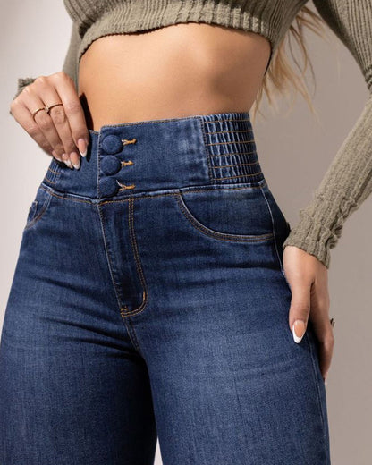 High Waist Stretch Wide Leg Jeans for Women