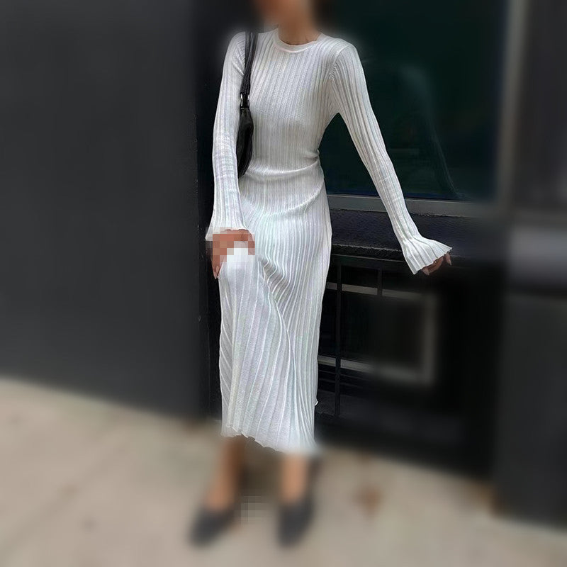 Women's Slim-Fit V-Neck Ribbed Knit Dresses