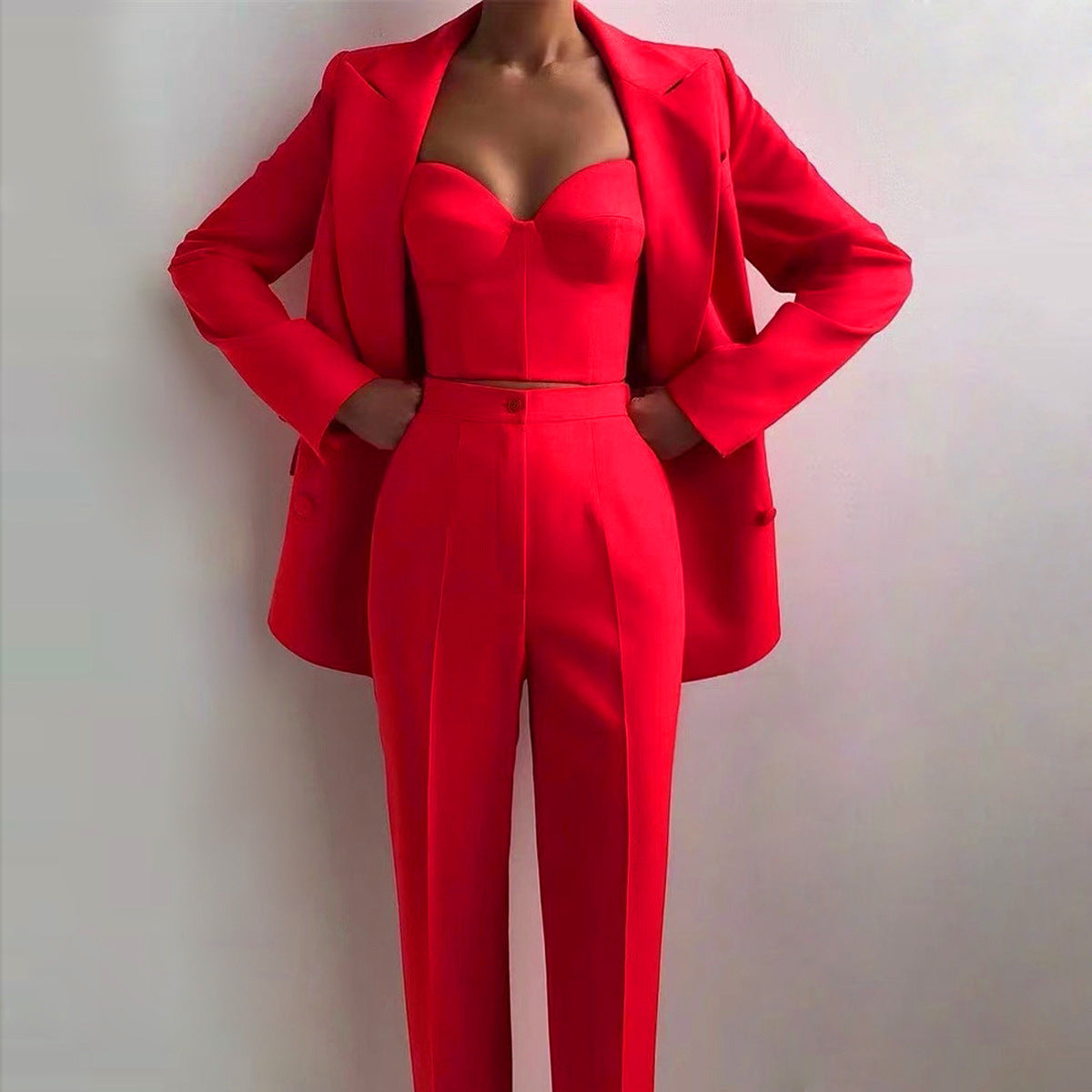 Designer Women's Office Suit Set  Blazer, Vest & Pants for Business Casual