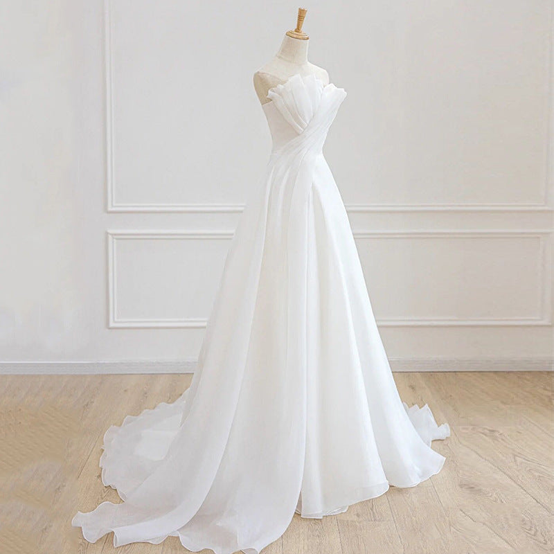 Off-the-Shoulder Mermaid Wedding Dress with Train