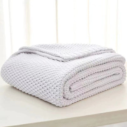 Knit Blanket – Cozy Office & Sofa Throw for AC Naps, Travel, and Home