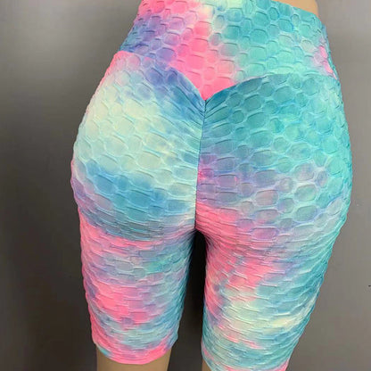 Watercolor Jacquard Tie-Dye Bubble Shorts – Yoga & Fitness 5-Inch Shorts