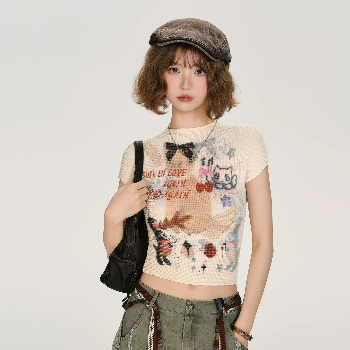 Girlyhalo Vintage Y2K Print Cropped T-Shirt