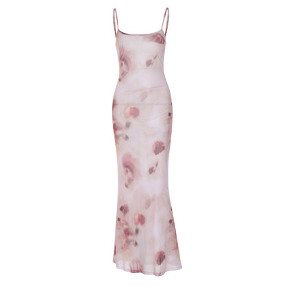 Sexy Summer Pink Backless Sleeveless Tank Top Dresses