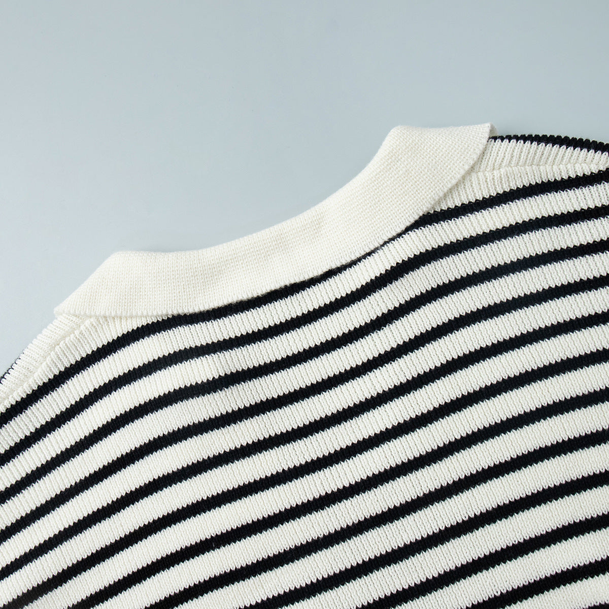 Women's Loose-Fit Black Striped Sweater