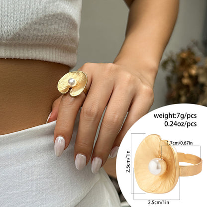 Women Alloy Irregular Flowers Rings