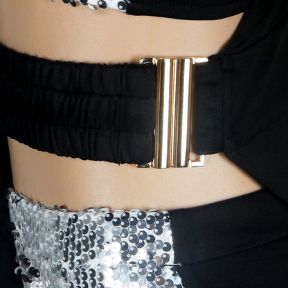 Sexy Bodycon Sequined 3pcs Short Dresses-Party Dresses-Free Shipping at meselling99