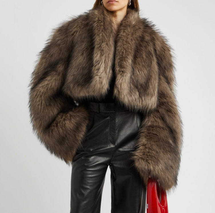 Retro Faux Mink Fur Short Coat Women’s – Reversible Plush Jacket