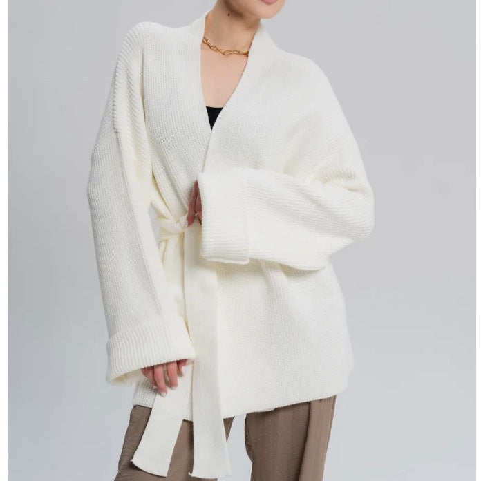 Oversized Belted Knit Cardigan | Cozy Loose Fit Open Front Sweater