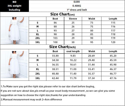 Elegant Chiffon Women Dresses with Belt-Dresses-Free Shipping at meselling99