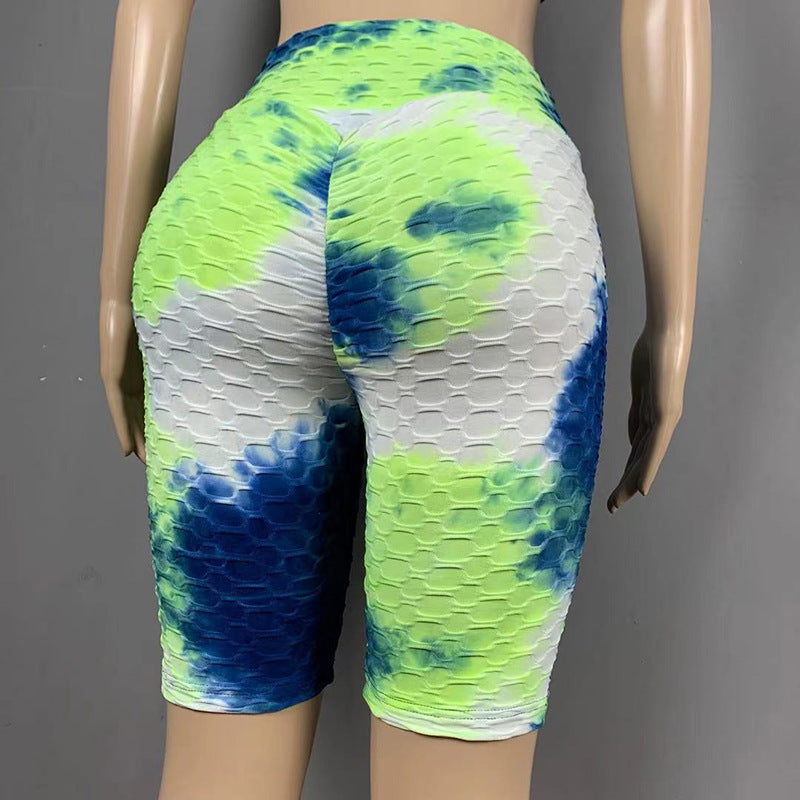Watercolor Jacquard Tie-Dye Bubble Shorts – Yoga & Fitness 5-Inch Shorts