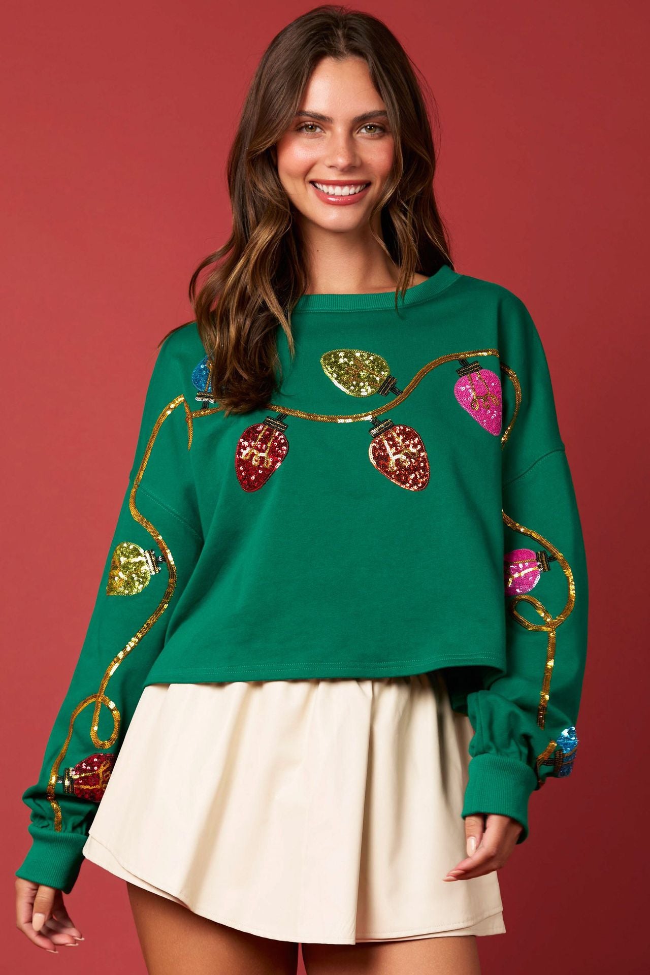 Women's Sparkly Long Sleeve Pullover Hoodie