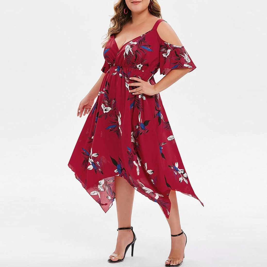 Summer Chiffon Women Plus Sizes Dresses-Dresses-Blue-XL-Free Shipping at meselling99