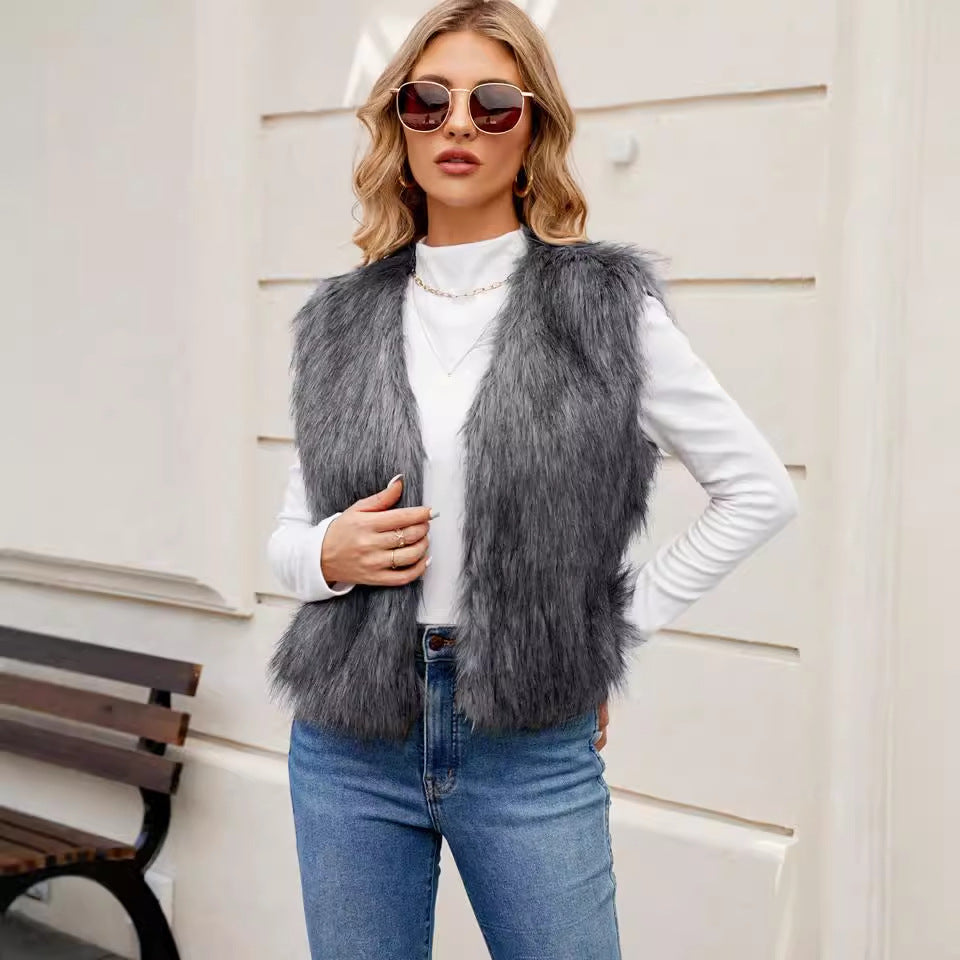 Women's Short Faux Fur Vest