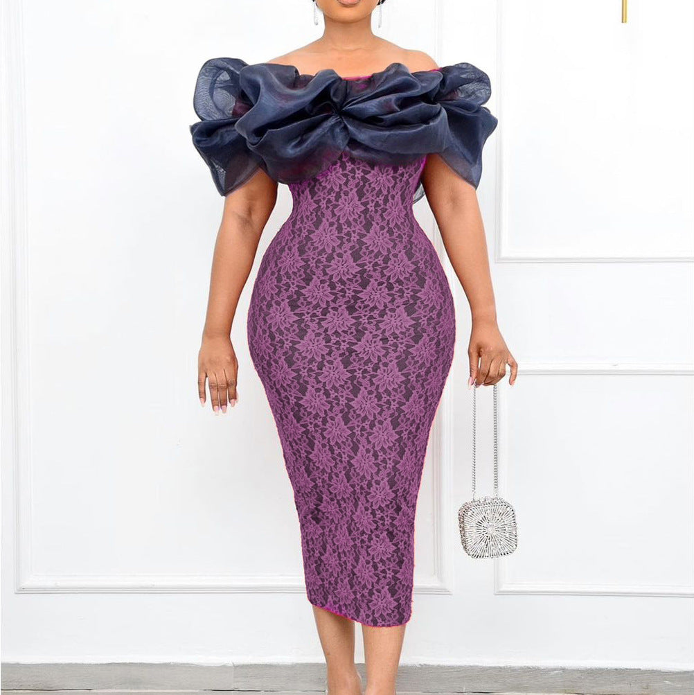 Sexy Off The Shoulder Plus Sizes Lace Party Dresses-Dresses-Free Shipping at meselling99
