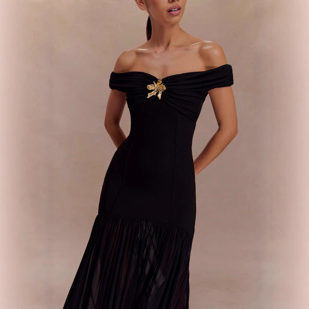 Elegant Floral Strapless Bodycon Dress