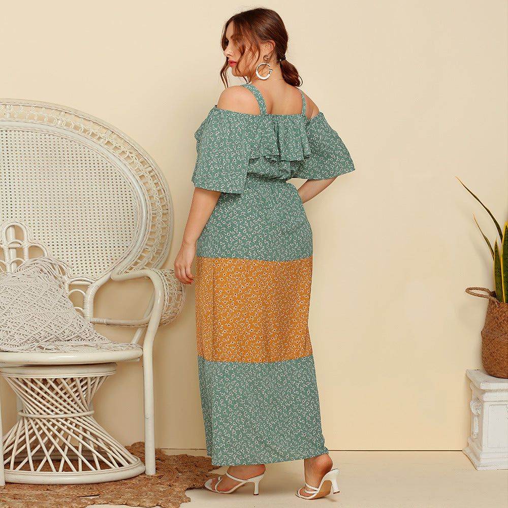 Women Floral Print Plus-Size Dress