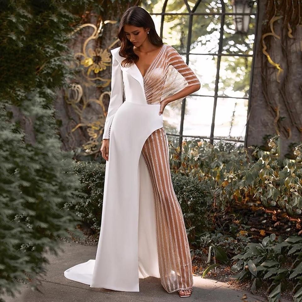 Designed Sexy See Through Lace Pants Dresses-Dresses-White-S-Free Shipping at meselling99