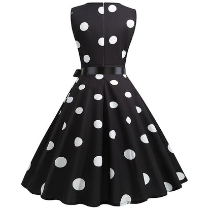 Summer Sleeveless Polka Dot Dresses-Dresses-Free Shipping at meselling99