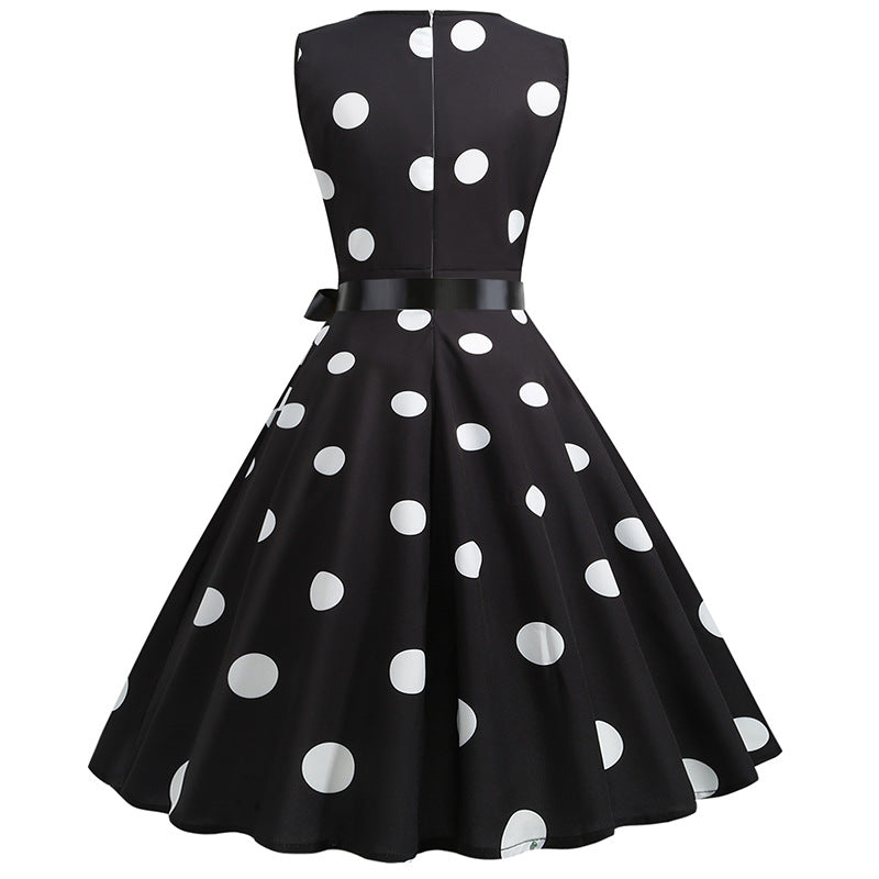 Summer Sleeveless Polka Dot Dresses-Dresses-Free Shipping at meselling99