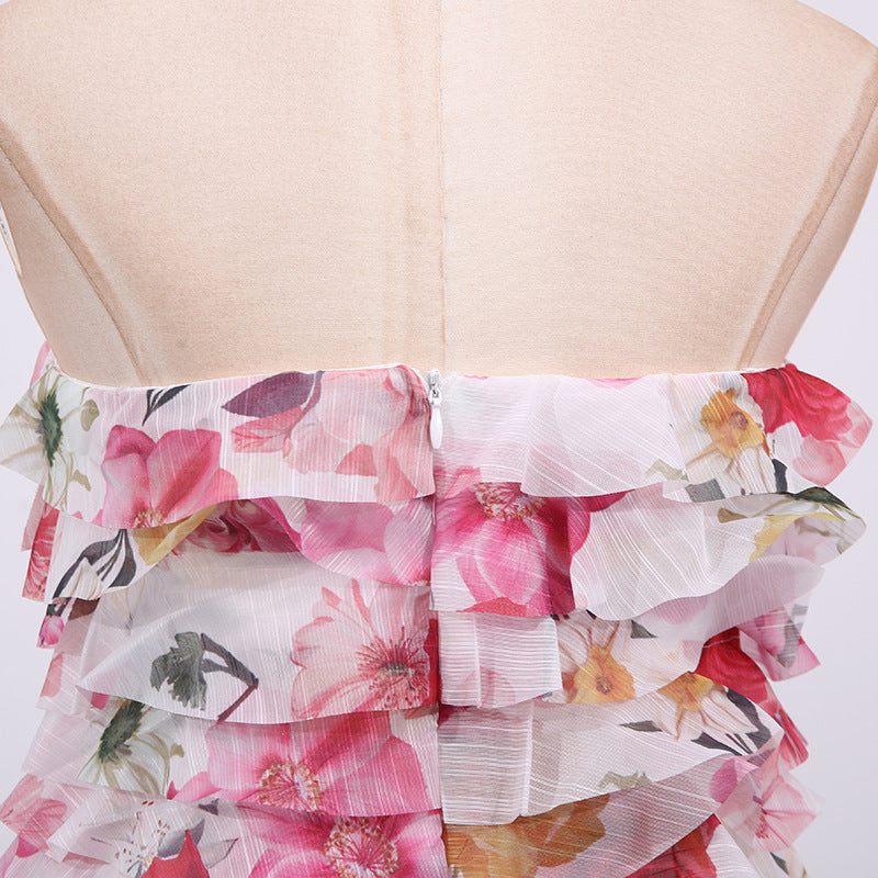 Elegant Off-Shoulder Ruffle Bustier Maxi Dresses