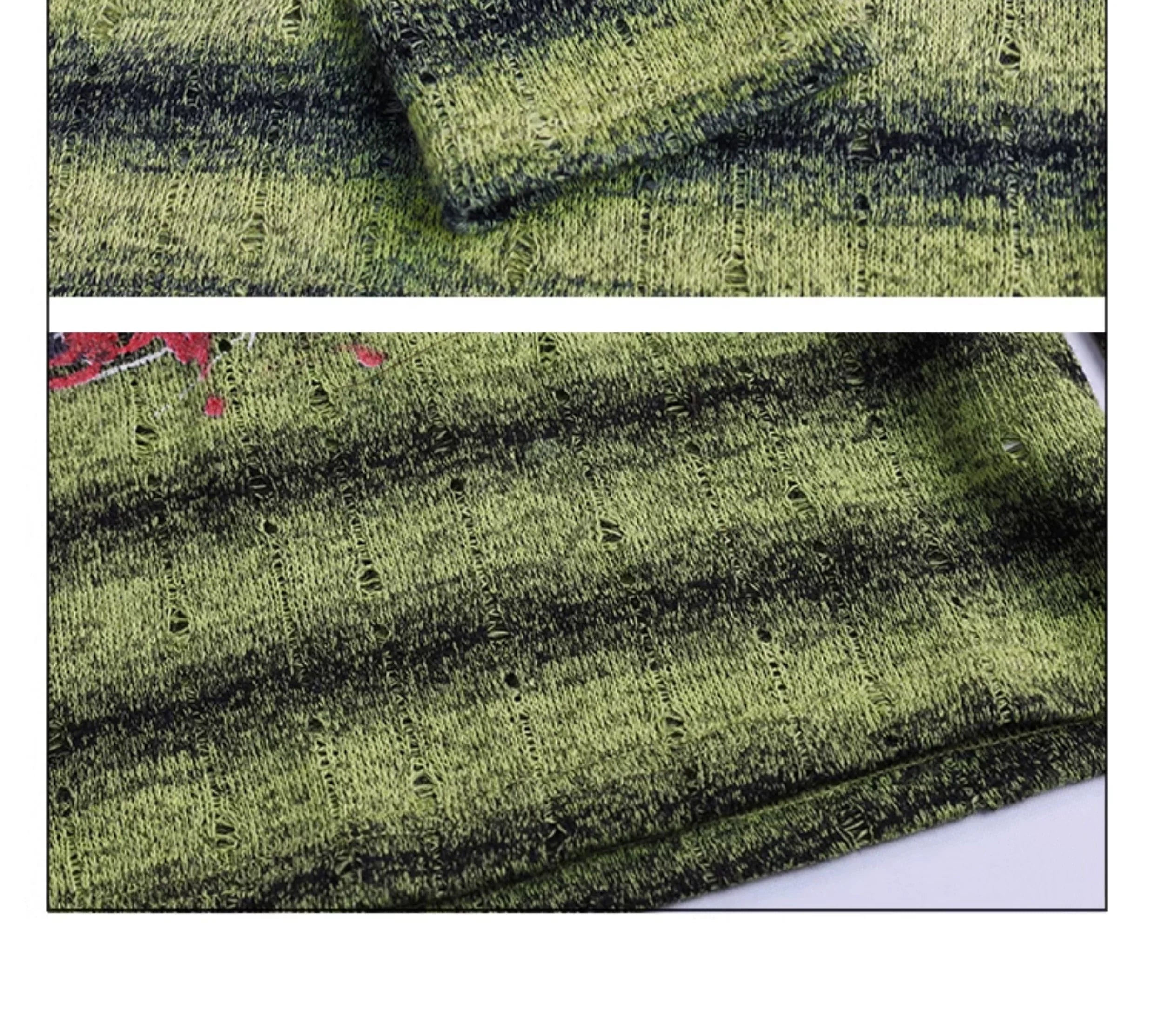 Girlyhalo Retro Green Striped Long Sleeve T-Shirt for Women-Green Striped-S-Free Shipping Leatheretro