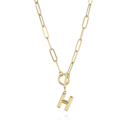 Bridesmaid Gifts Alphabet Necklace Golden Hip-hop Necklace  26 Letter Pendant Necklaces