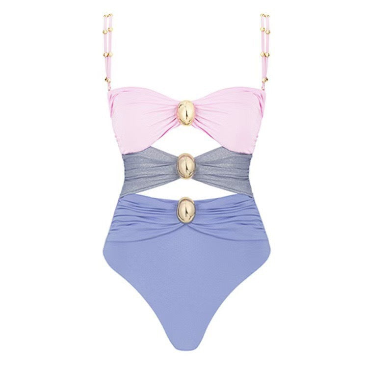 Women's Solid Color Bikini Skirt High-Waisted Swimsuit – Stylish One-Piece Swimsuit