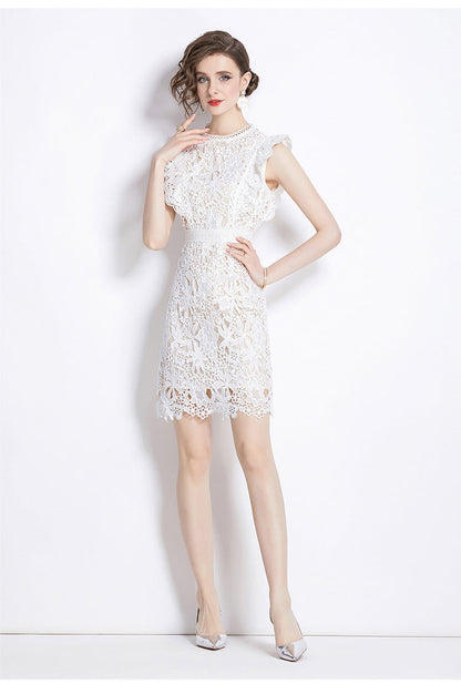 Vintage Elegant White Women Lace Dresses