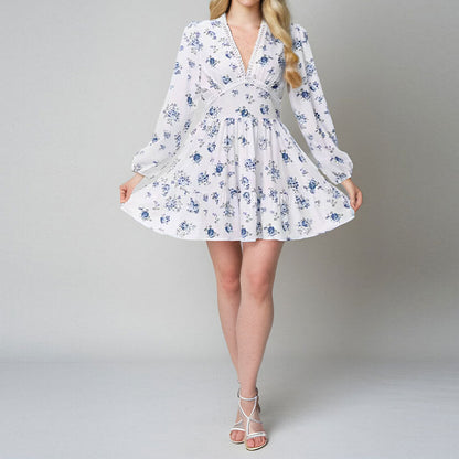 Elegant Sweet Summer Short Long Sleeves Short Dresses