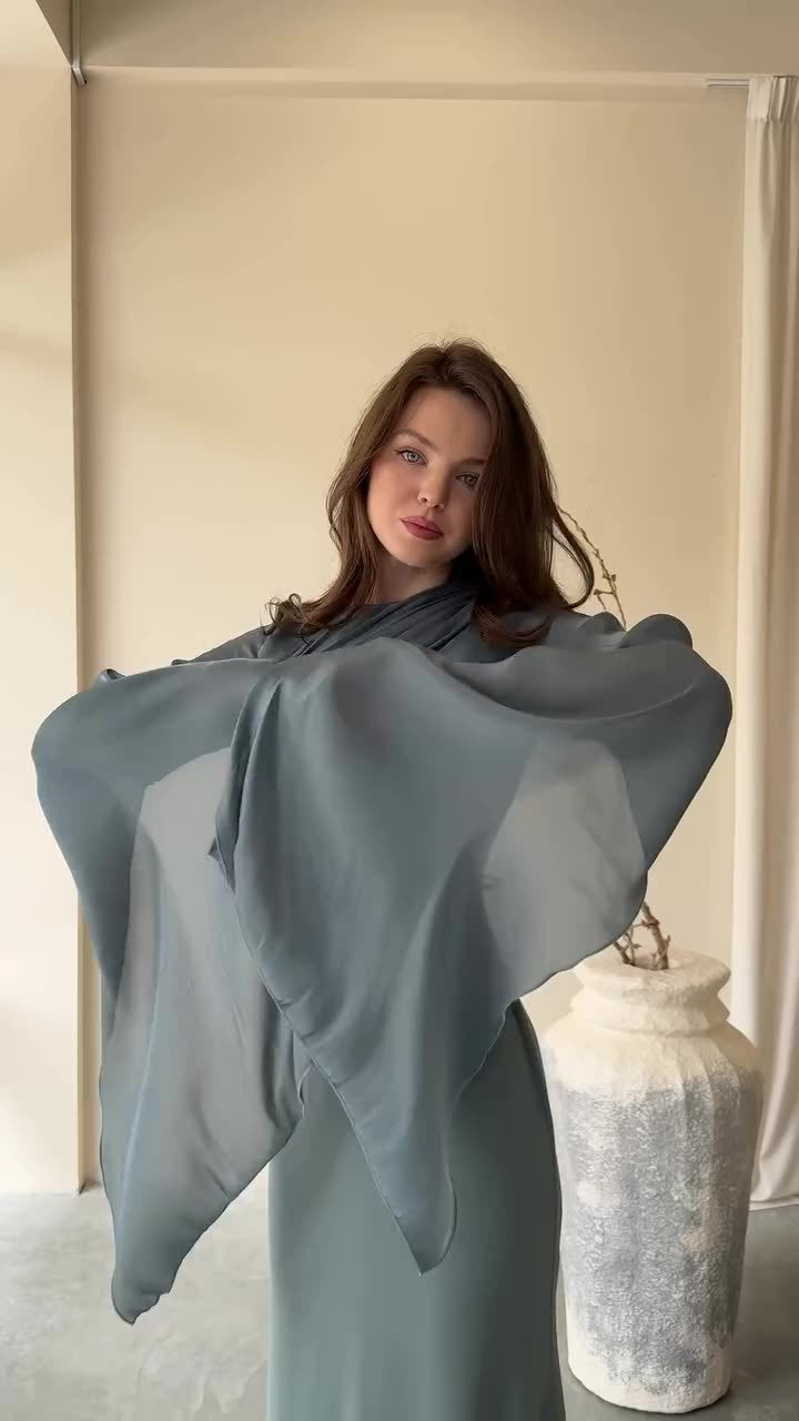 Elegant Satin Summer Long Sleeves Dresses