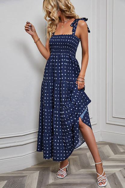 Women's Sexy Backless Print Vacation Style Strappy Dress