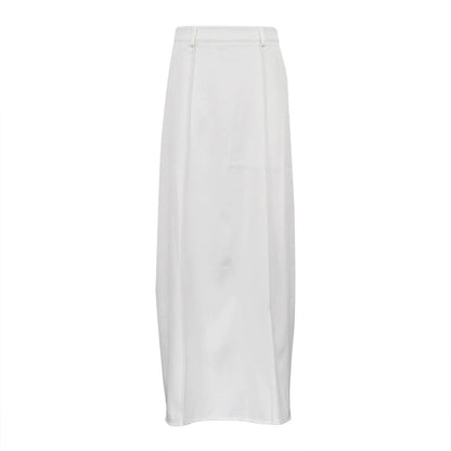 Cream White High-Waisted Maxi Skirt