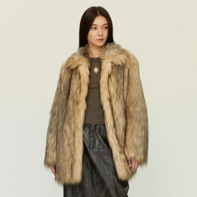 Women's Fashion Fox Fur Coat