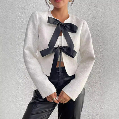 Fashion Irregular Bow Long Sleeves Blazers