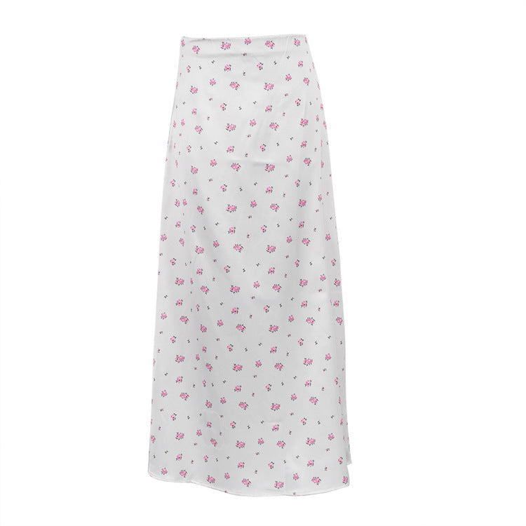 Women's Satin Print Pencil Skirt
