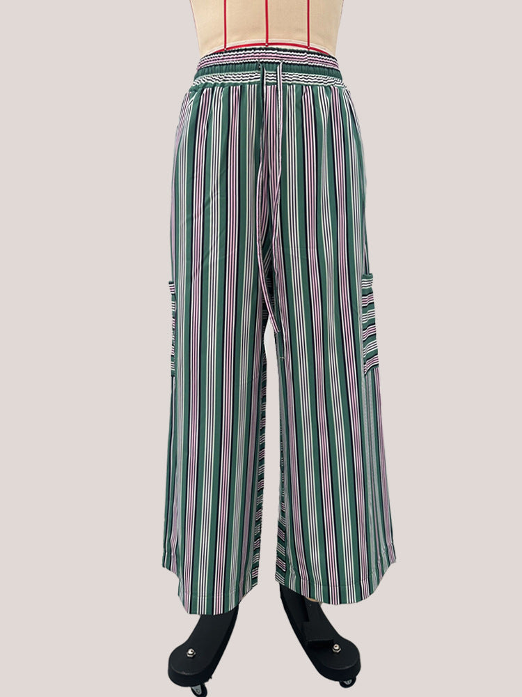 Women's Summer Striped Straight Leg Pants